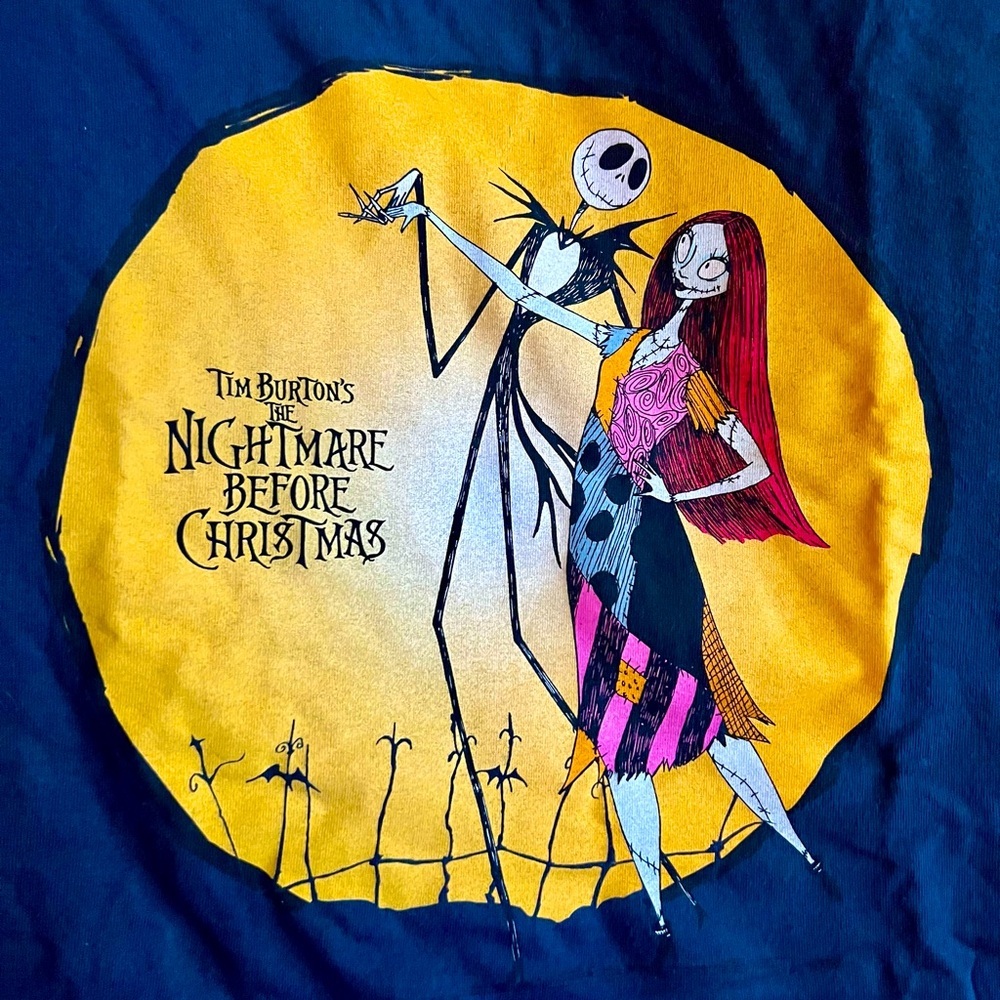 NWOT- Nightmare Before Christmas Tee midnight blue w/Jack & Sally XXL